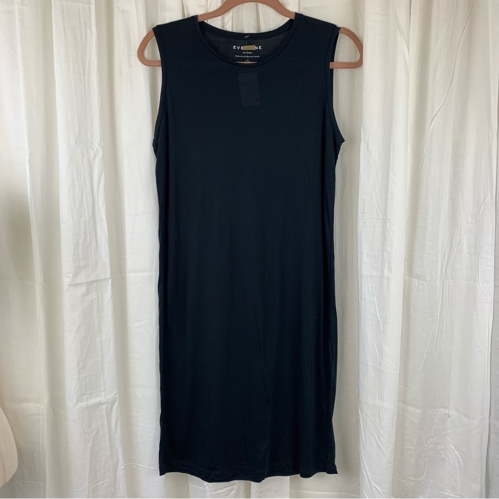 EVERLANE The Luxe Drape Muscle Tank Dress Black Size S